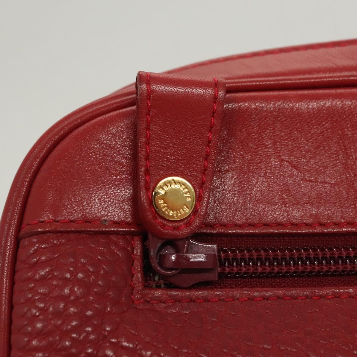 Burberry Logo Zip Around Pouch Leather, RED, LEATHER, Clutche & pouche