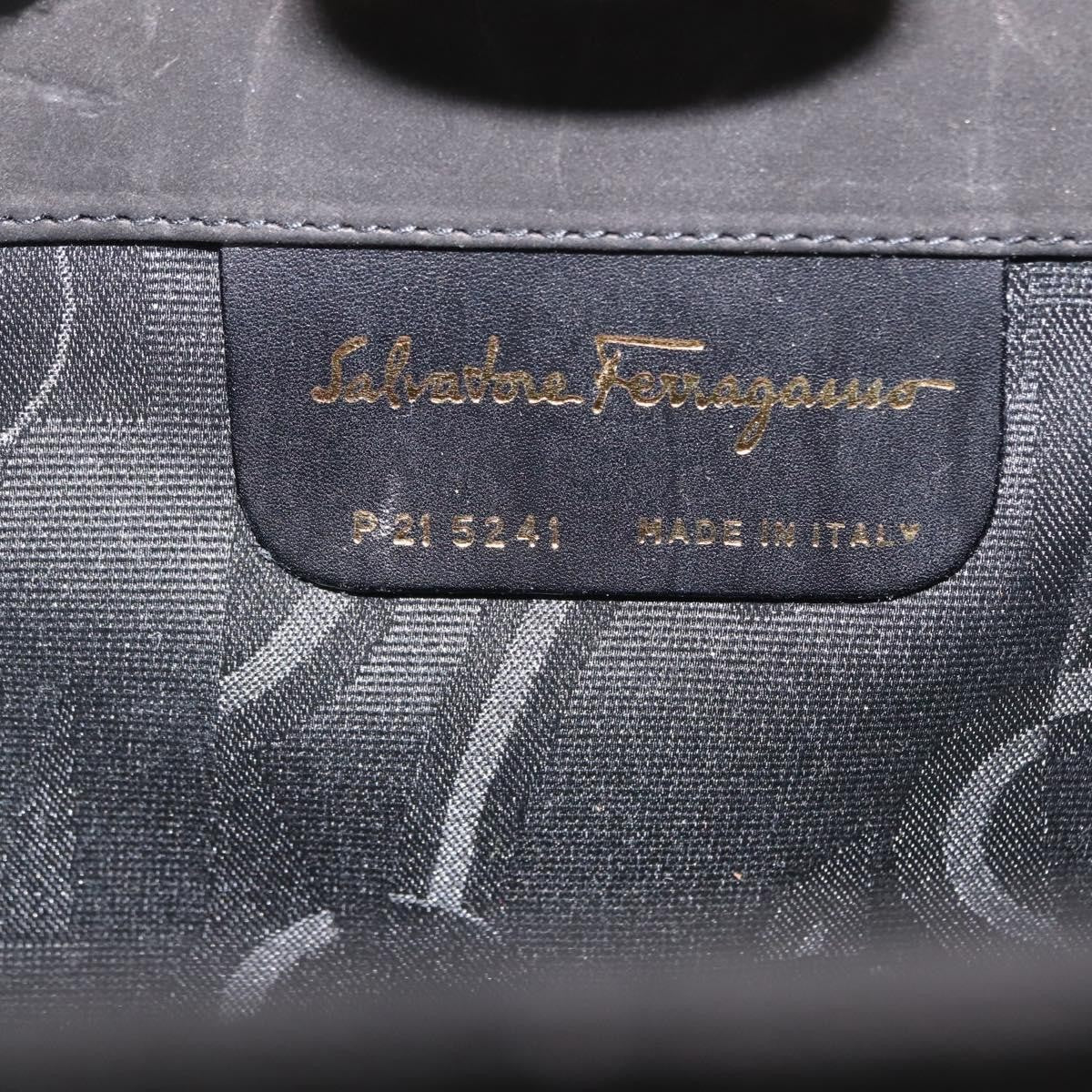 Salvatore Ferragamo Vintage Gancini Chain Shoulder Bag Suede, BLACK, SUEDE, Shoulder bag