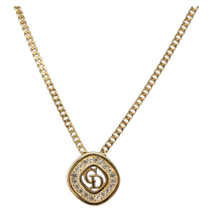 Christian Dior CD Pendant Necklace Metal, GOLD, METAL, Necklace