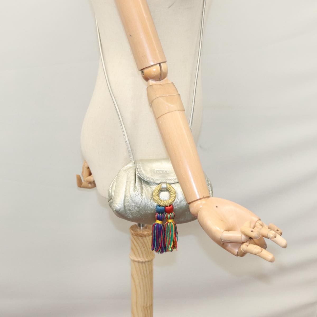 Loewe Vintage Crossbody Leather, SILVER, LEATHER, Shoulder bag