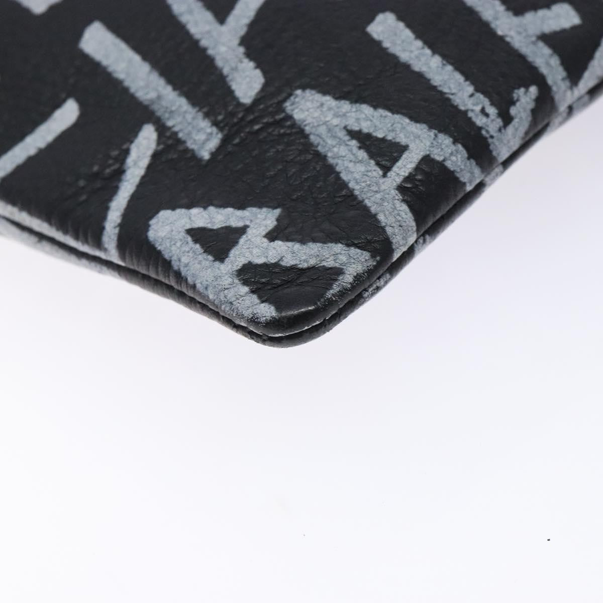 Balenciaga Graffiti Pouch Leather, BLACK, LEATHER, Clutche & pouche