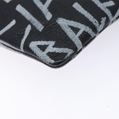 Balenciaga Graffiti Pouch Leather, BLACK, LEATHER, Clutche & pouche