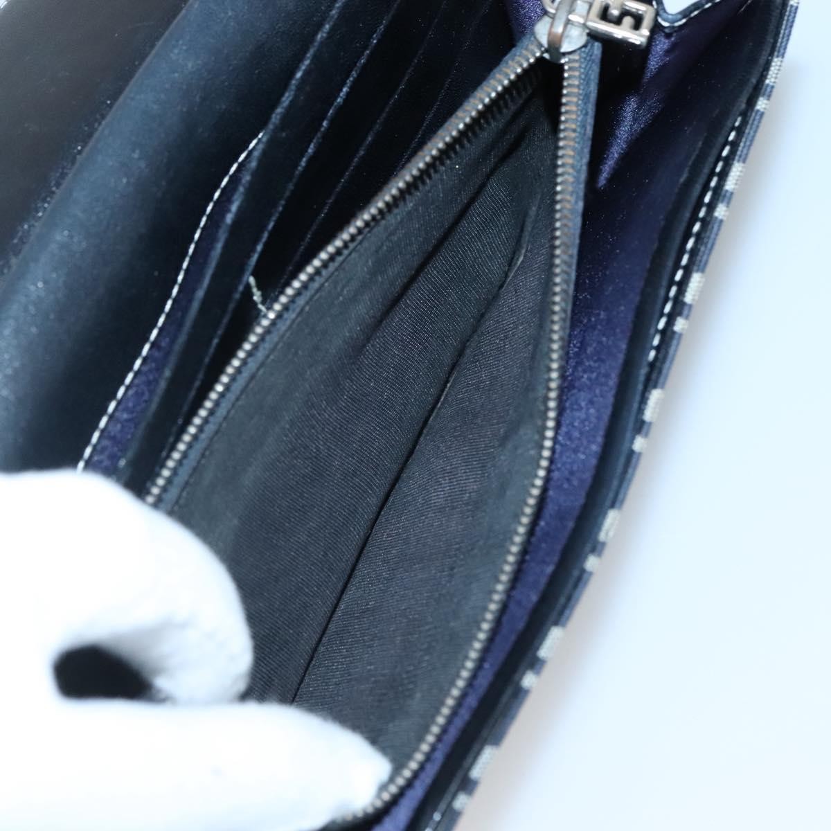 Fendi FF Continental Wallet Canvas, NAVY, CANVAS, Wallets