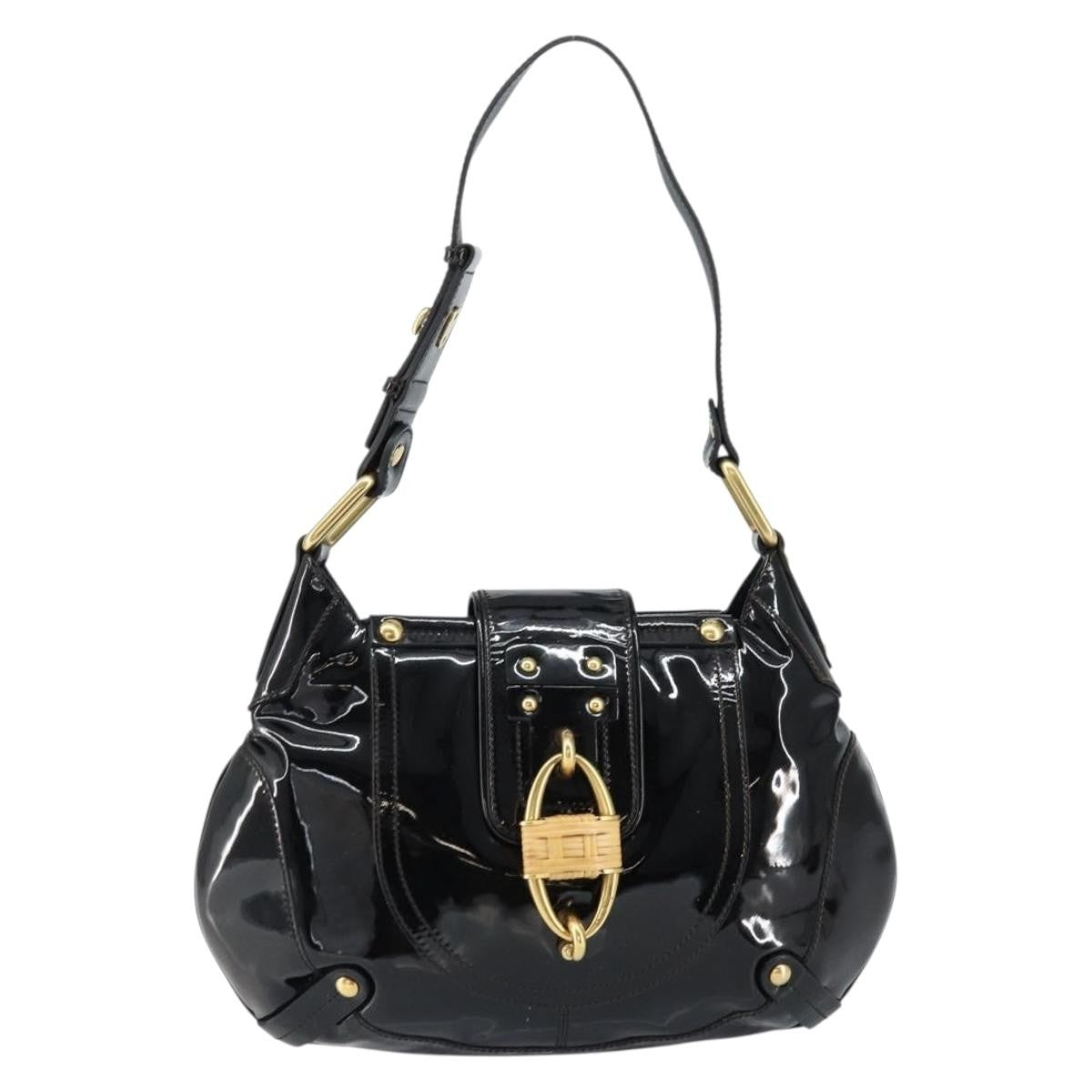 Salvatore Ferragamo Gancini Tote Patent leather, BLACK, PATENT_LEATHER, Tote bag