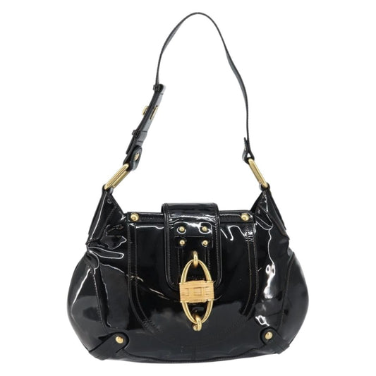 Salvatore Ferragamo Gancini Tote Patent leather, BLACK, PATENT_LEATHER, Tote bag