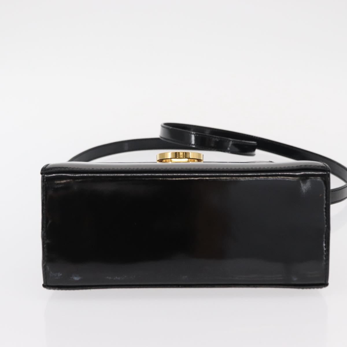 Salvatore Ferragamo Gancini handbag Patent leather, BLACK, PATENT_LEATHER, Handbag