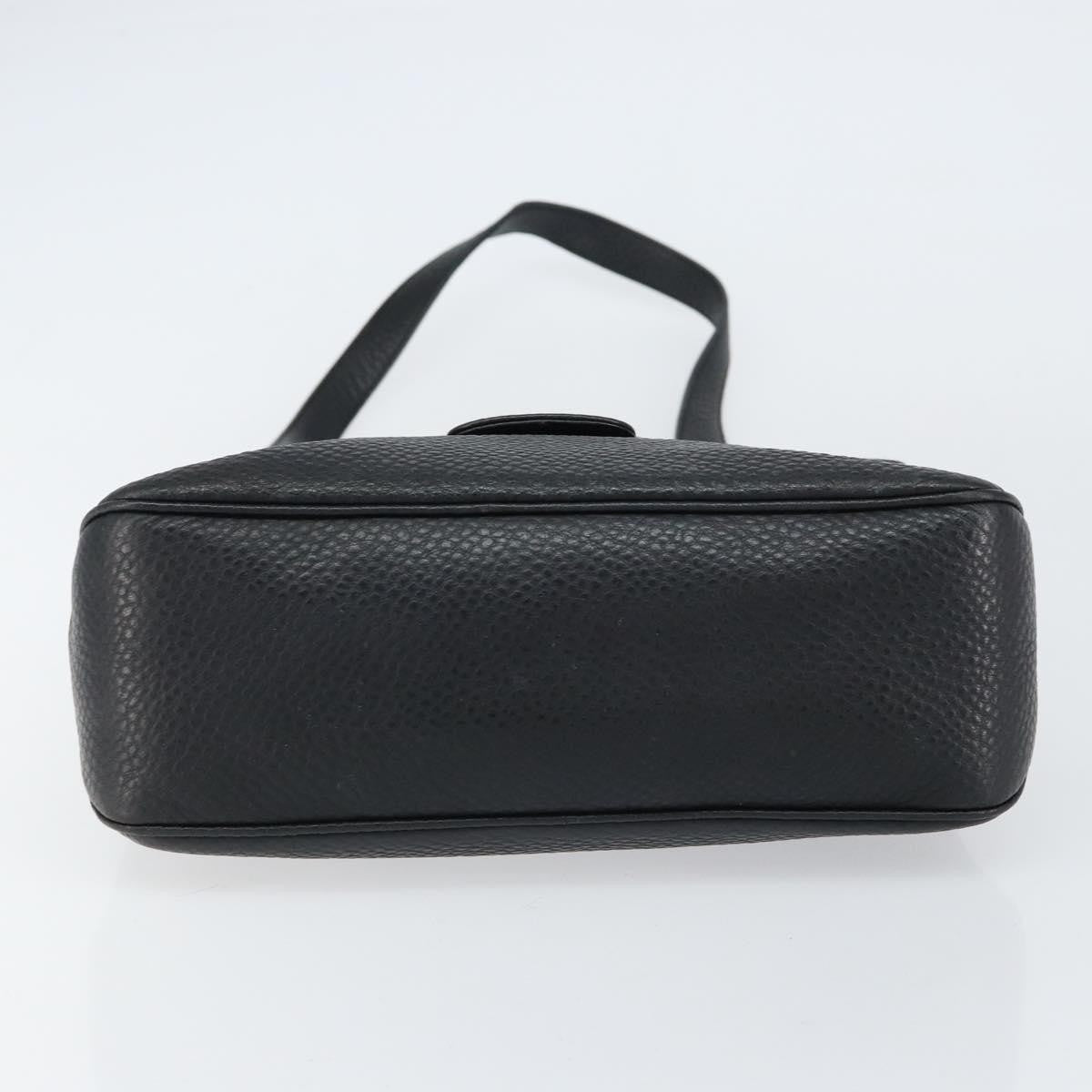 Salvatore Ferragamo Gancini Shoulder Bag Leather, BLACK, LEATHER, Shoulder bag