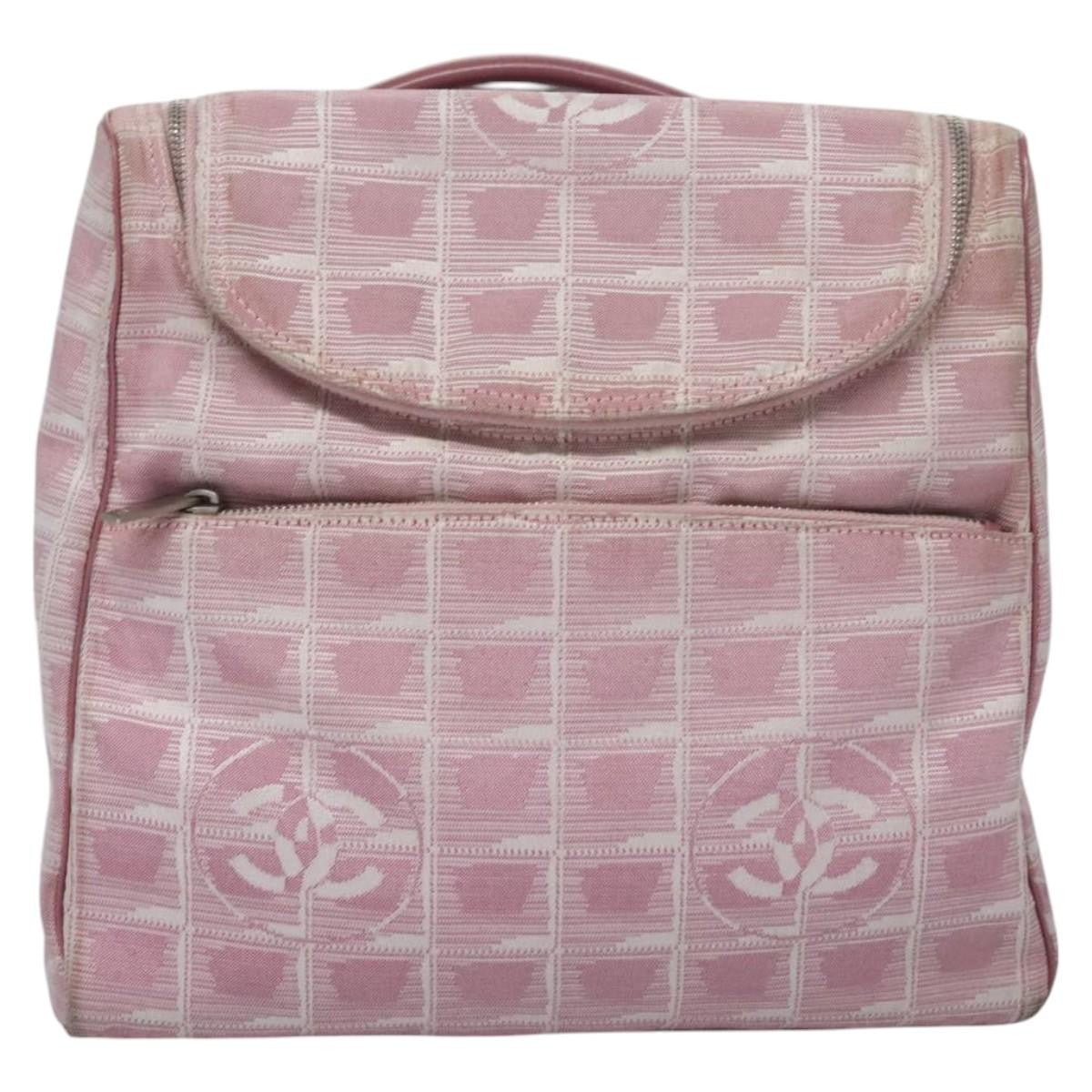 Chanel Travel Line Backpack Canvas, PINK, CANVAS, Backpack