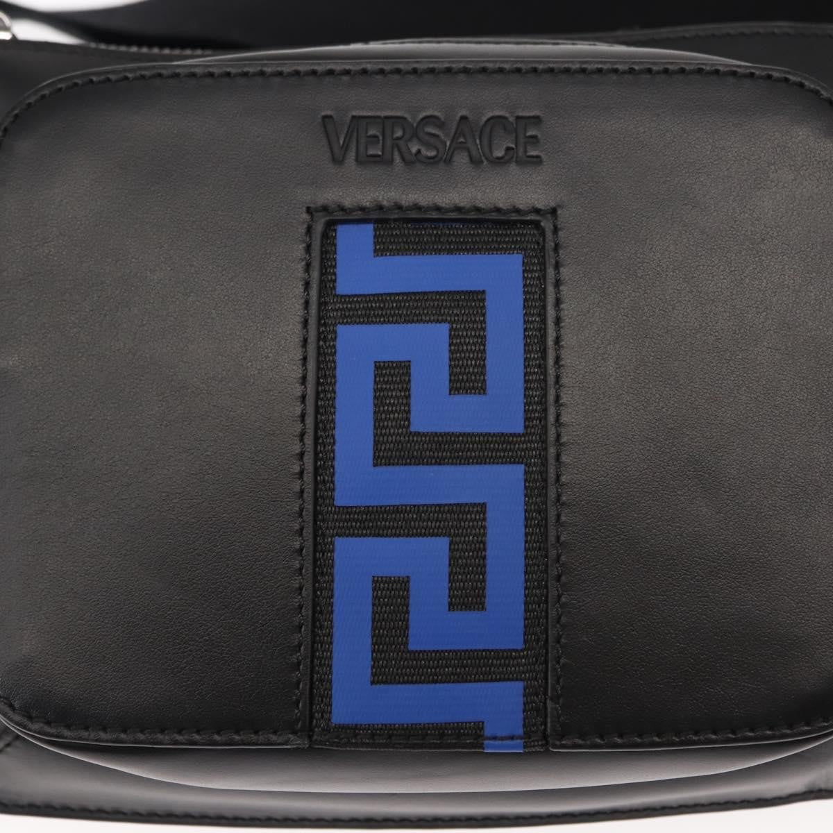 Versace Crossbody Pouch Studded Leather, BLACK, LEATHER, Clutche & pouche