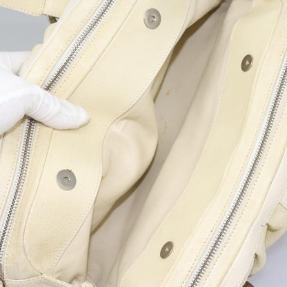 Bvlgari Chandra Satchel Leather, BEIGE, LEATHER, Handbag