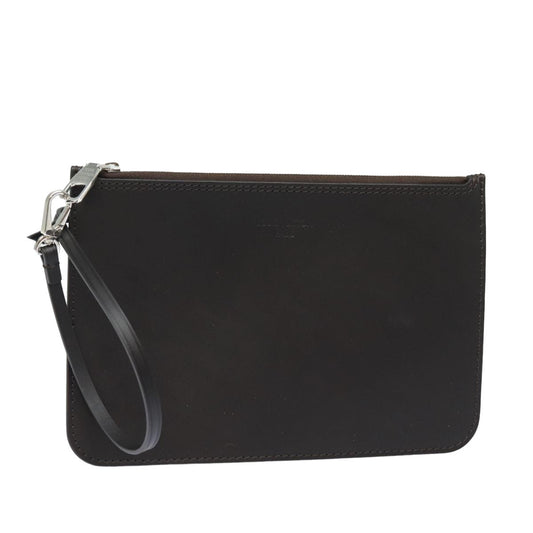Louis Vuitton Neverfull Pochette Leather, BROWN, LEATHER, Clutche & pouche