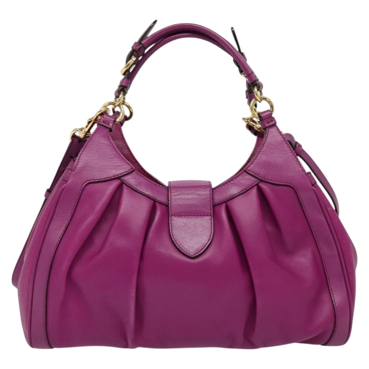 Salvatore Ferragamo Annabell Tote Leather, PURPLE, LEATHER, Handbag