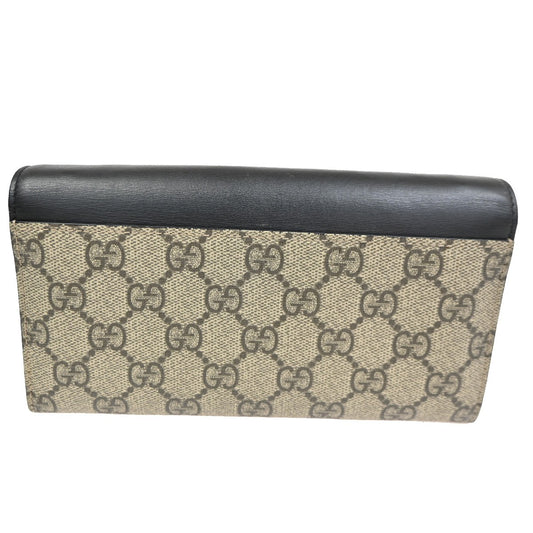 Gucci Padlock Continental Chain Wallet GG Coated Canvas and Leather, BROWN, CANVAS, Clutche & pouche