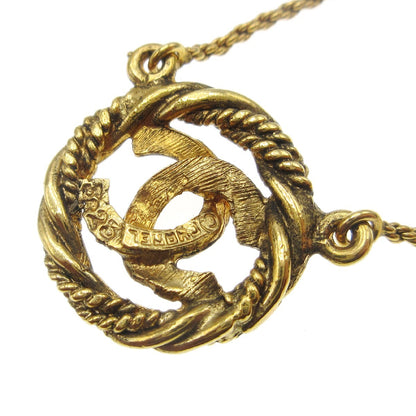 Chanel CC Round Pendant Necklace Metal, GOLD, GOLD_PLATED, Necklace