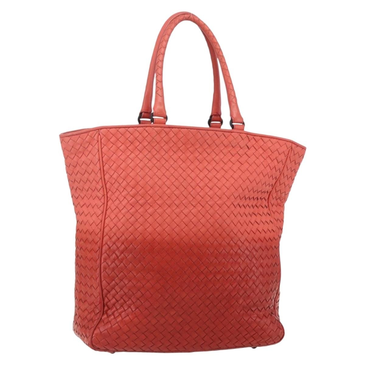 Bottega Veneta Intrecciato Tote Leather, ORANGE, LEATHER, Tote bag