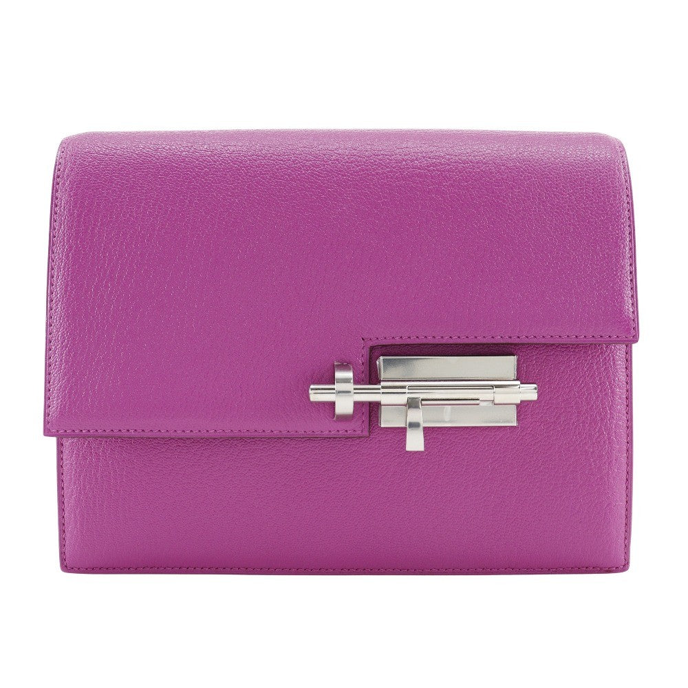 Hermes Verrou Clutch Chevre Mysore, PURPLE, LEATHER, Clutche & pouche