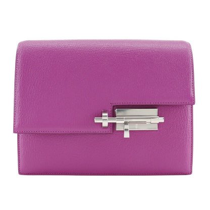 Hermes Verrou Clutch Chevre Mysore, PURPLE, LEATHER, Clutche & pouche
