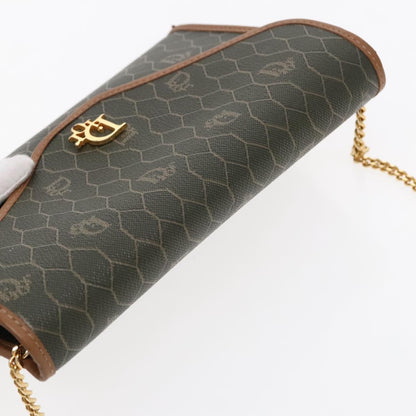 Christian Dior Vintage Honeycomb chain Canvas, KHAKI, CANVAS, Shoulder bag