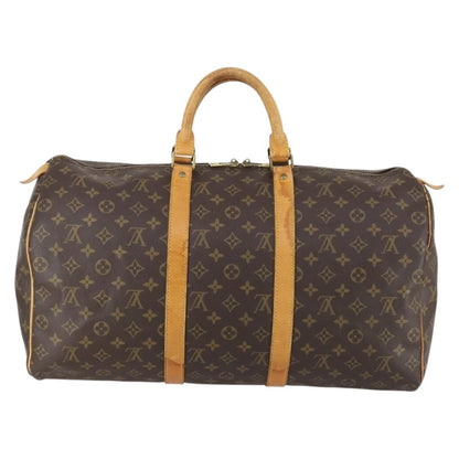 Louis Vuitton Keepall Bag Monogram Canvas, BROWN, CANVAS, Travel bag
