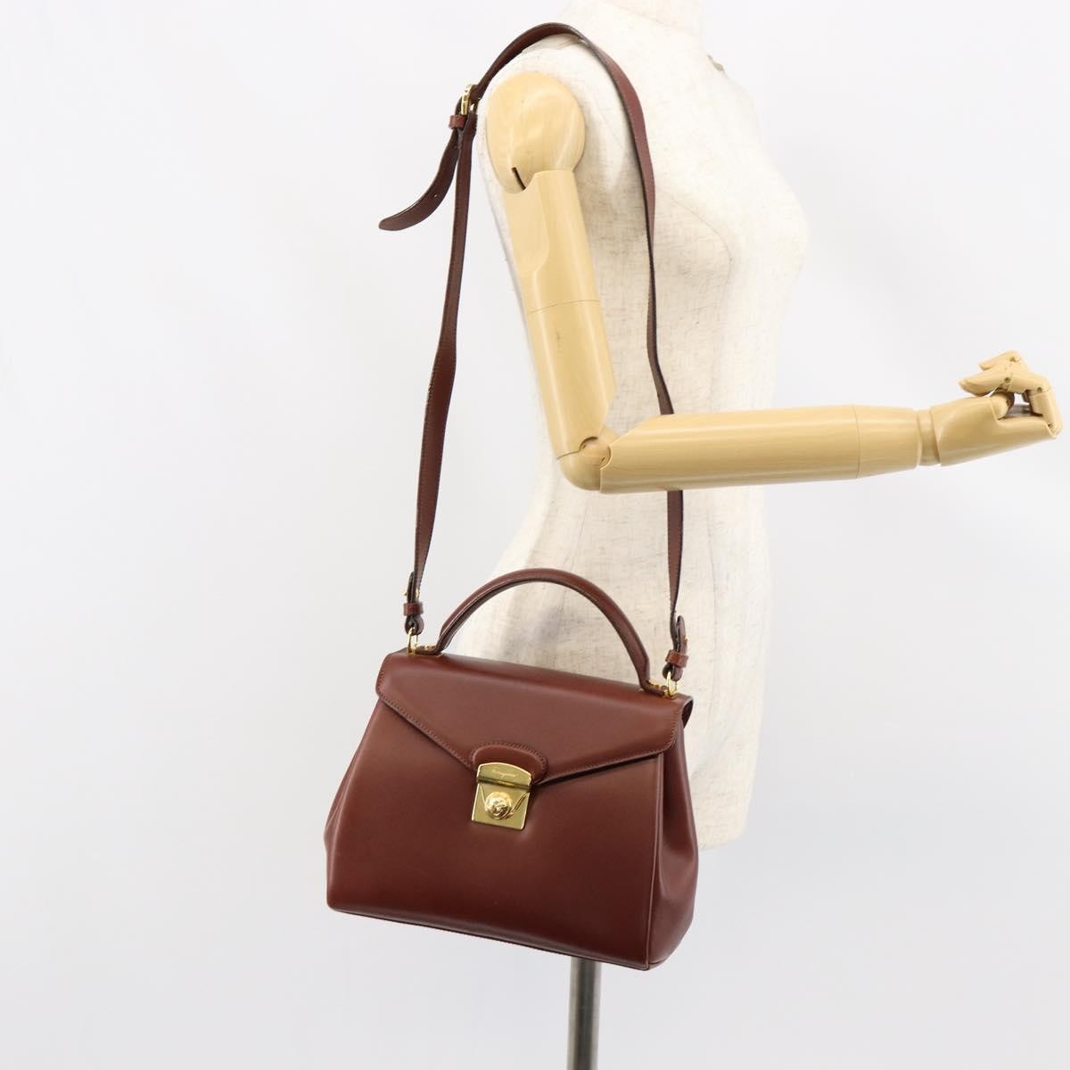 Salvatore Ferragamo Vintage Top handle handbag Leather, BROWN, LEATHER, Handbag