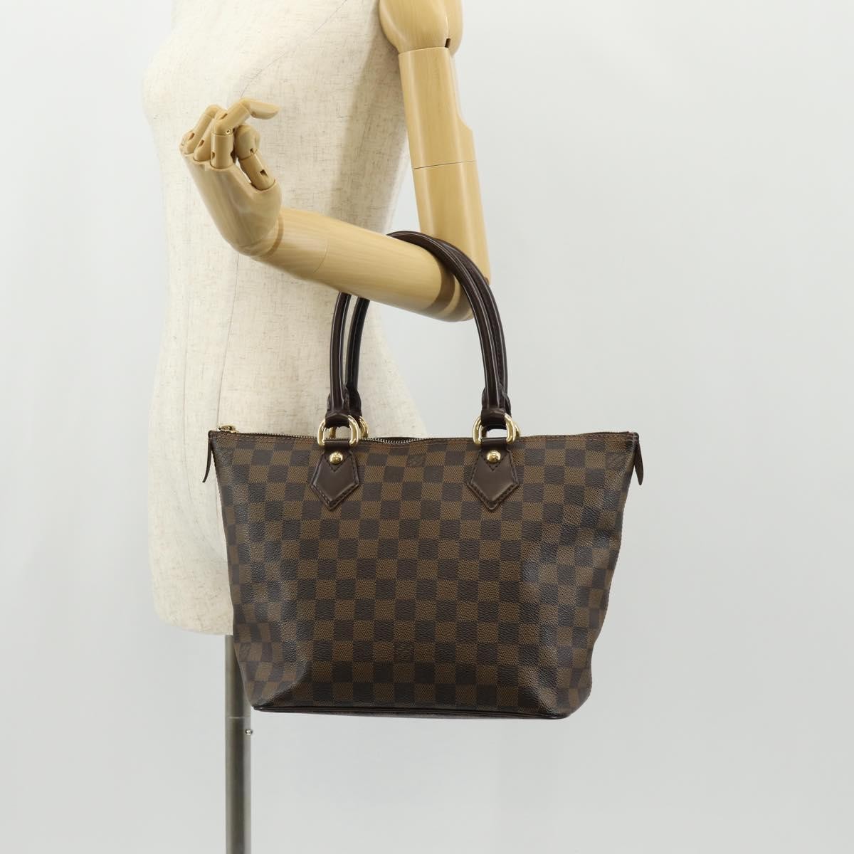 Louis Vuitton Saleya Handbag Damier, BROWN, CANVAS, Tote bag