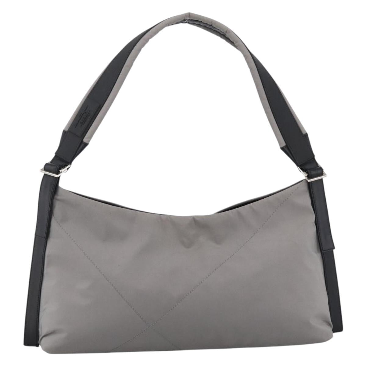 Salvatore Ferragamo Vintage Shoulder Bag Nylon, Gray, Nylon, Shoulder Bag