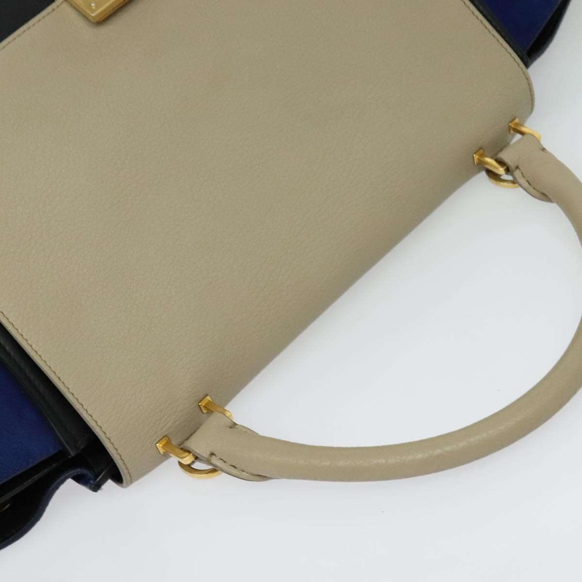 Celine Tricolor Trapeze Bag Leather, BEIGE, LEATHER, Handbag