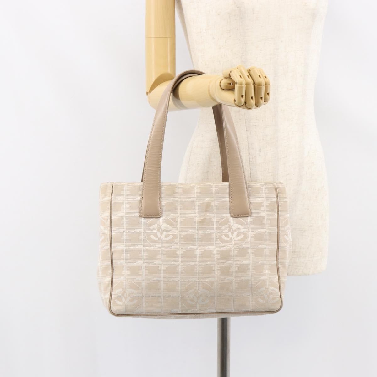Chanel Travel Line Tote Nylon, BEIGE, NYLON, Tote bag