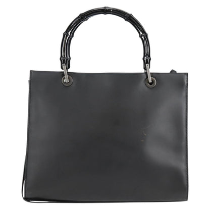 Gucci Bamboo Top Handle Convertible Tote Leather, BLACK, LEATHER, Tote bag