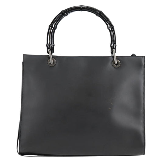 Gucci Bamboo Top Handle Convertible Tote Leather, BLACK, LEATHER, Tote bag