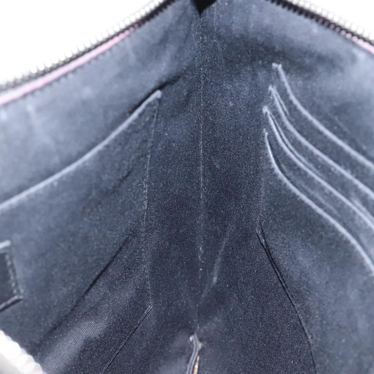 Saint Laurent Classic Monogram Zip Pouch Crocodile Embossed Leather, BLACK, LEATHER, Clutche & pouche