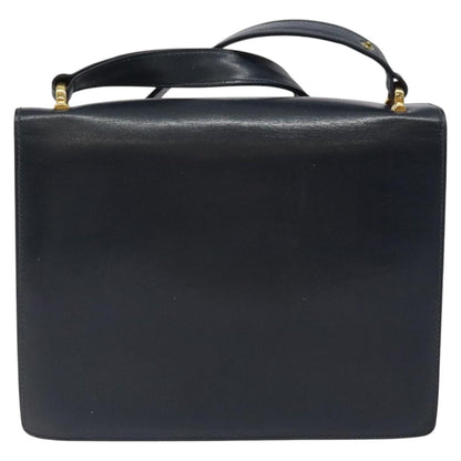 Celine Flap Shoulder Bag Leather, NAVY, LEATHER, Shoulder bag