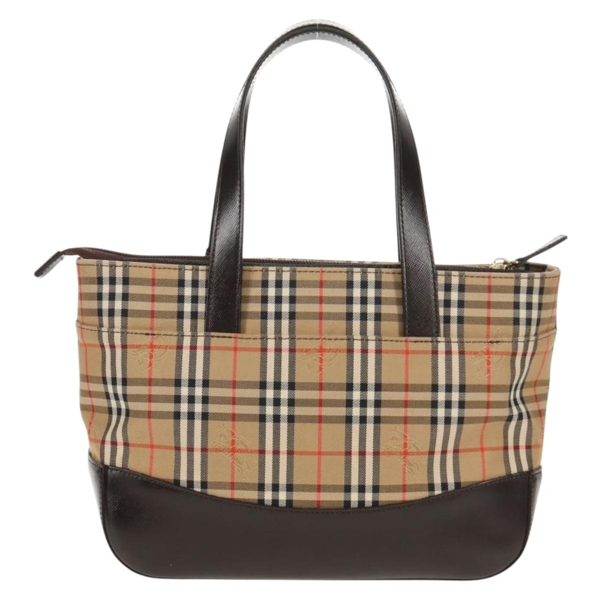 Burberry Nova Check Handbag Nova Check Canvas and leather, BEIGE, CANVAS, Handbag