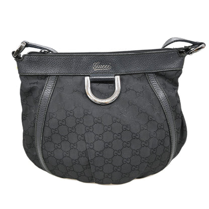 Gucci D Ring Messenger Bag GG Canvas, BLACK, CANVAS, Shoulder bag