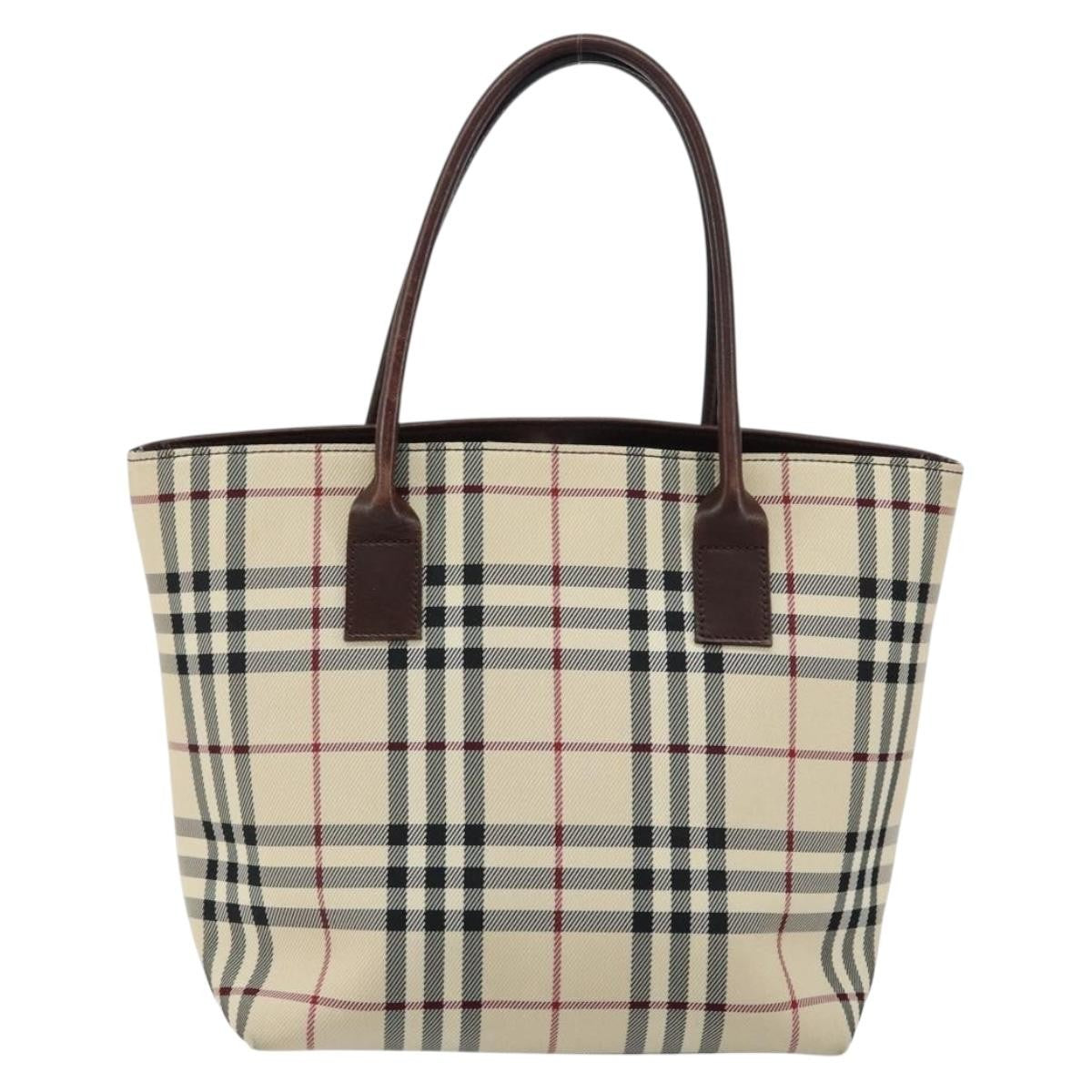 Burberry Nova Check Handbag Nova Check Canvas and leather, BEIGE, CANVAS, Handbag