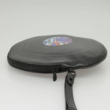 Louis Vuitton Disk pouch Leather, BLACK, LEATHER, Clutche & pouche