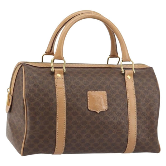 Celine Vintage Macadam Boston bag Canvas, BROWN, CANVAS, Travel bag