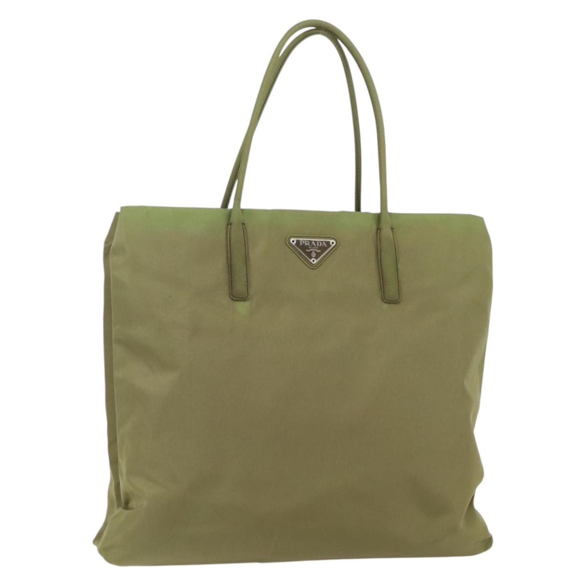 Prada Vintage Tote Tessuto, GREEN, NYLON, Tote bag
