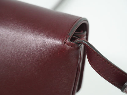 Gucci Arli Shoulder Bag Leather, BURGUNDY, LEATHER, Shoulder bag