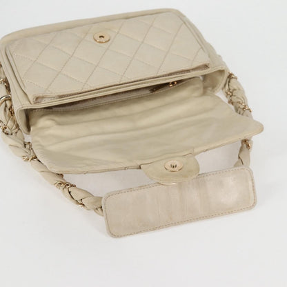 Chanel Lady Braid Flap Bag Quilted Distressed Lambskin, BEIGE, LEATHER, Shoulder bag