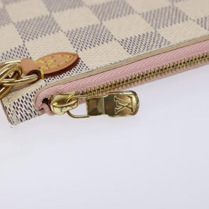Louis Vuitton Neverfull Pochette Damier, WHITE, CANVAS, Clutche & pouche