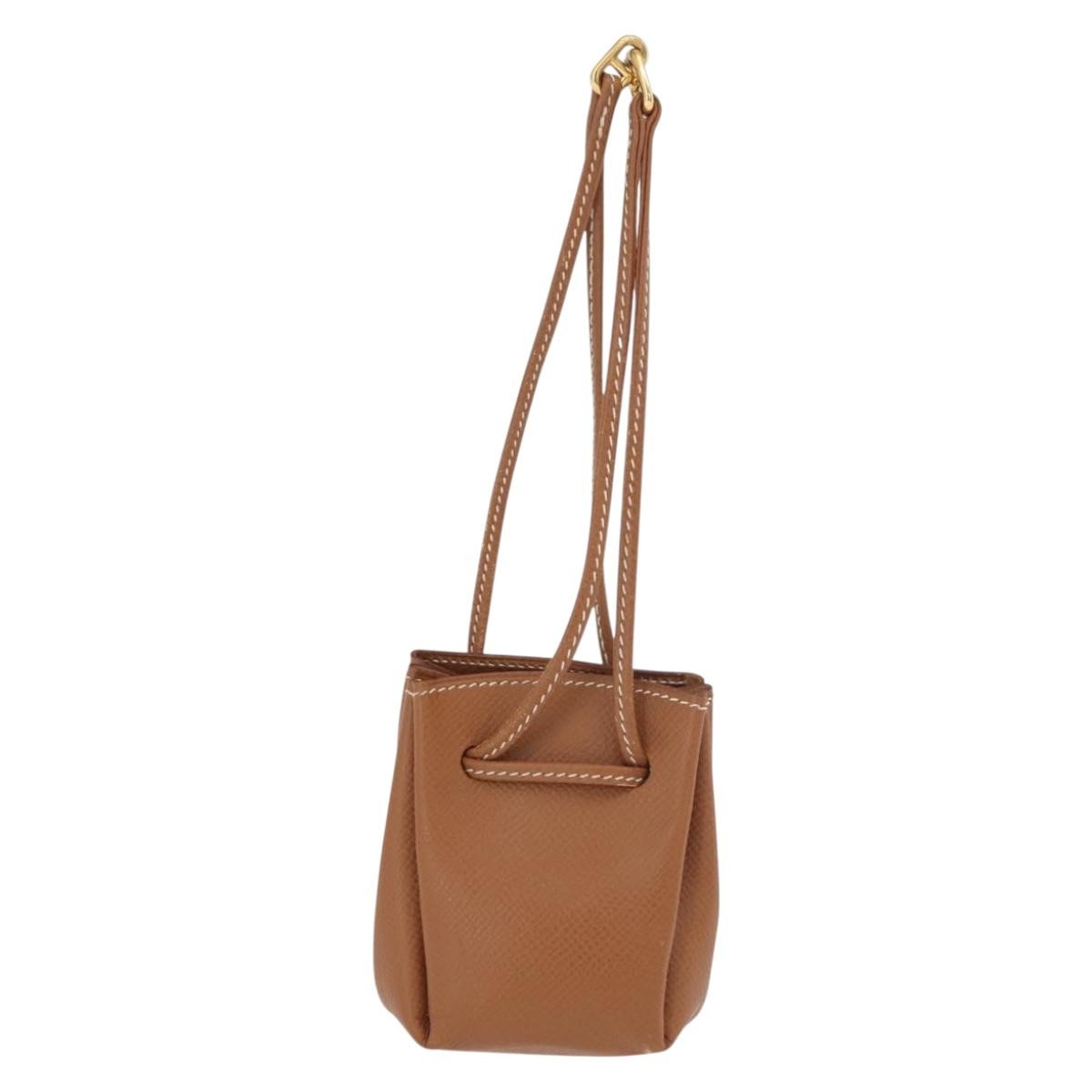 Hermes Vespa Pouch Leather, Brown, Leather, Clutch