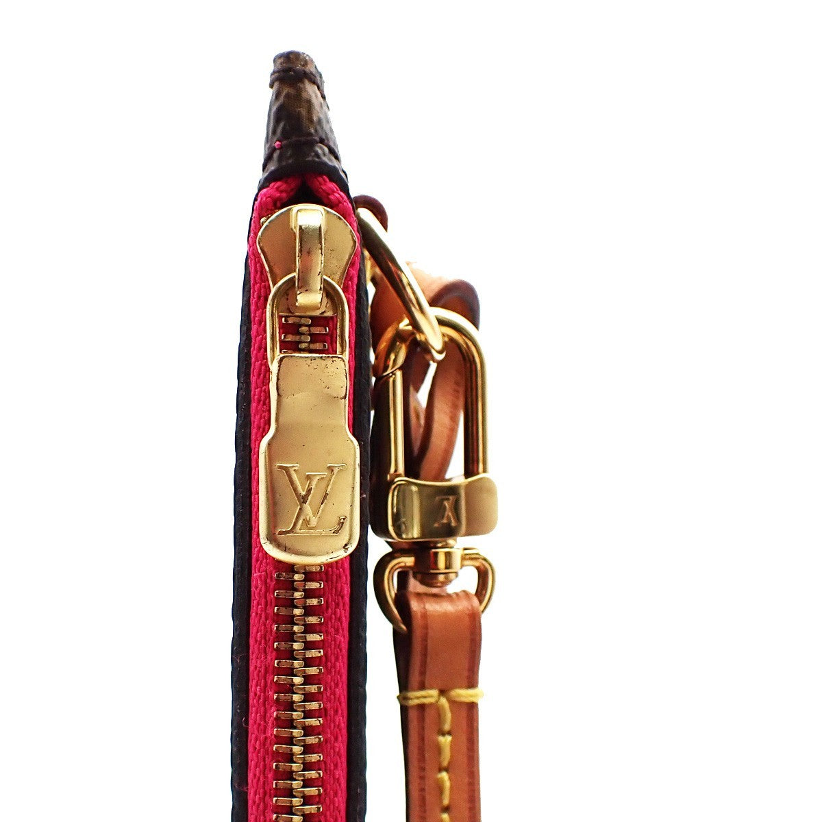 Louis Vuitton Neverfull Pochette Monogram Canvas, BROWN, CANVAS, Tote bag