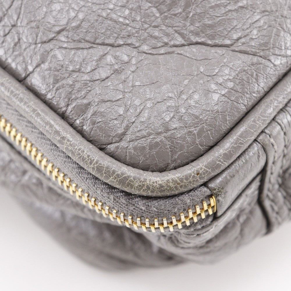 Balenciaga Blanket Square Bag Leather, GRAY, LEATHER, Handbag