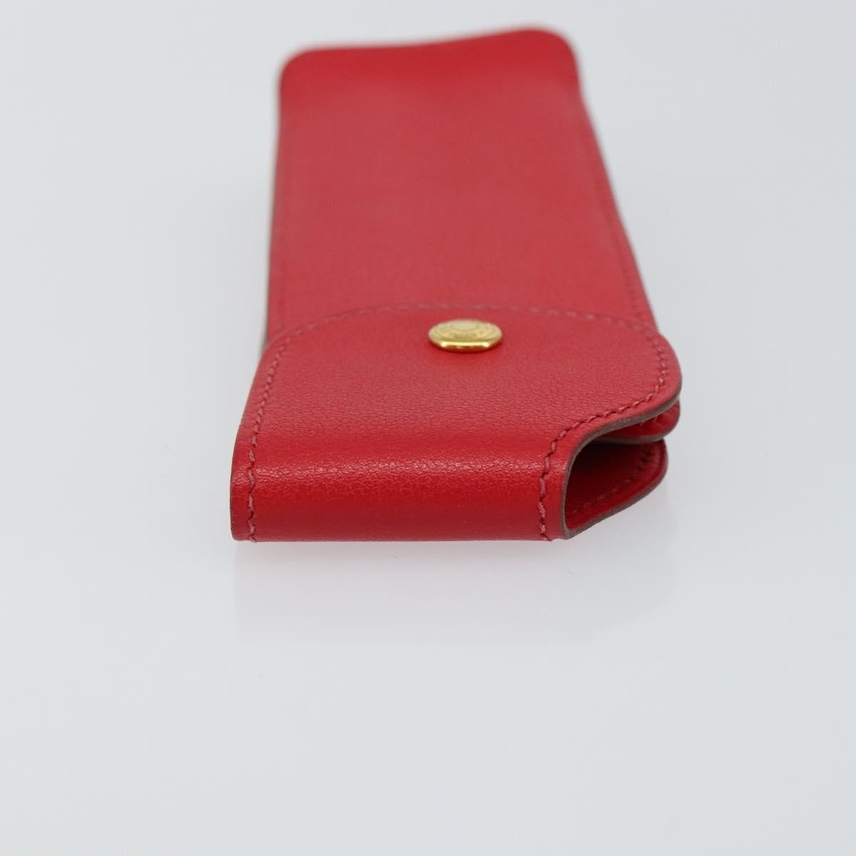 Hermes Glasses Case Leather, RED, LEATHER, Wallets