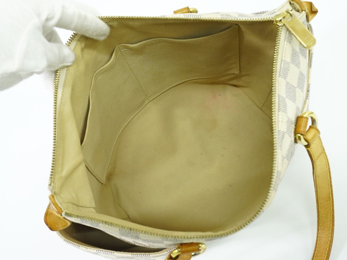 Louis Vuitton Totally Handbag Damier azur, WHITE, CANVAS, Tote bag