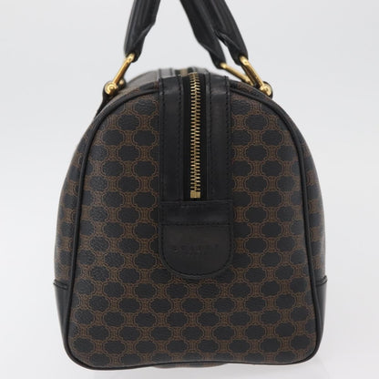 Celine Vintage Duffle Bag Macadam Coated Canvas, Black, Canvas, Handbag