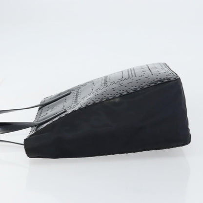 Prada Vintage Tote Tessuto with Leather, BLACK, PATENT_LEATHER, Tote bag