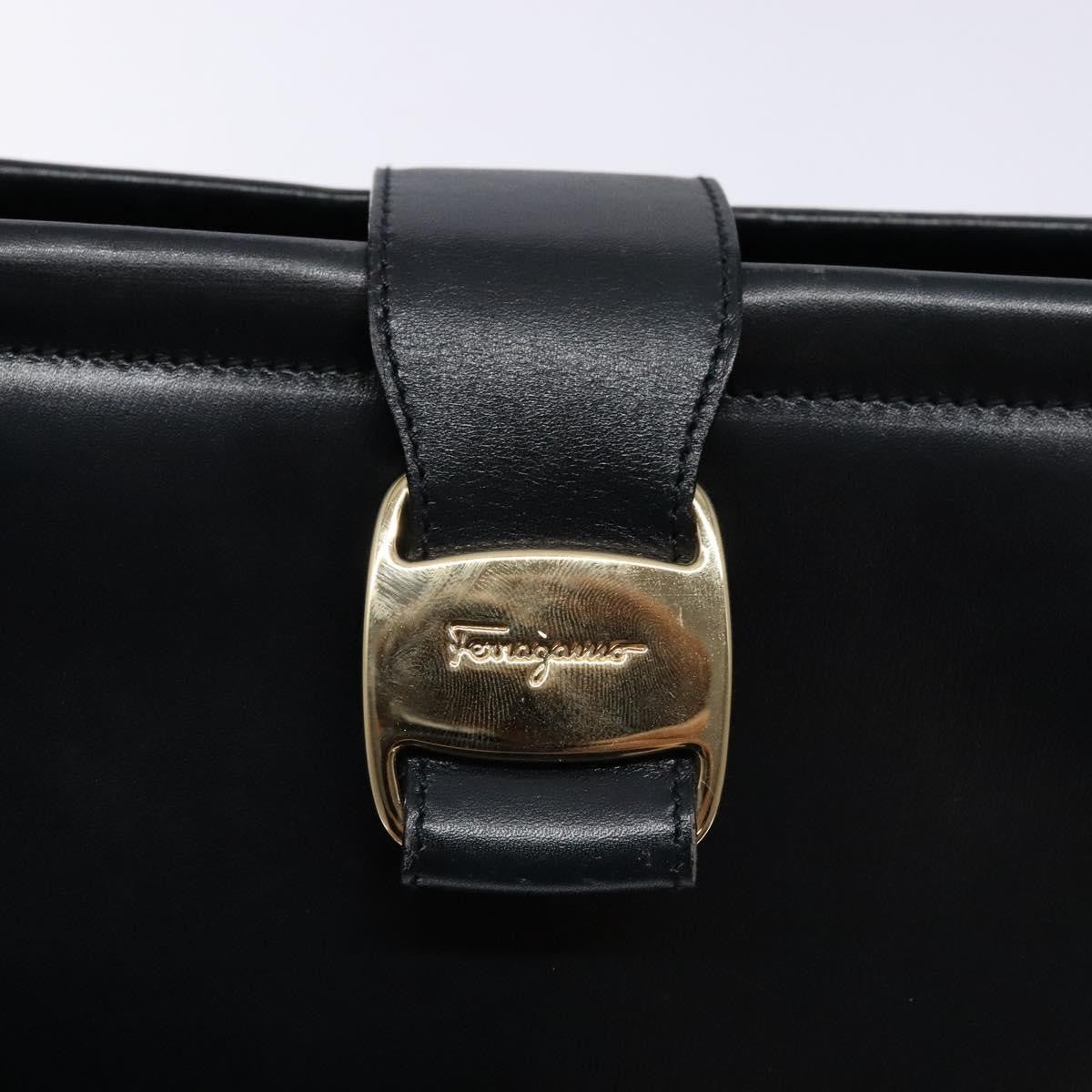Salvatore Ferragamo Vala Shoulder Bag Leather, NAVY, LEATHER, Shoulder bag