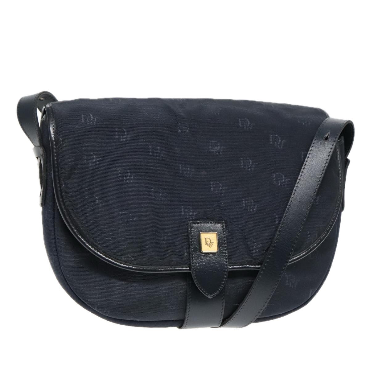 Christian Dior Vintage Shoulder Bag Canvas, NAVY, CANVAS, Shoulder bag